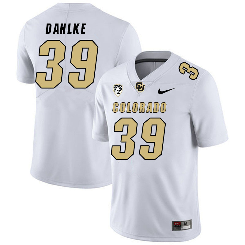 Men #39 Austin Dahlke Colorado Buffaloes College Football Jerseys Stitched Sale-White